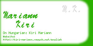 mariann kiri business card